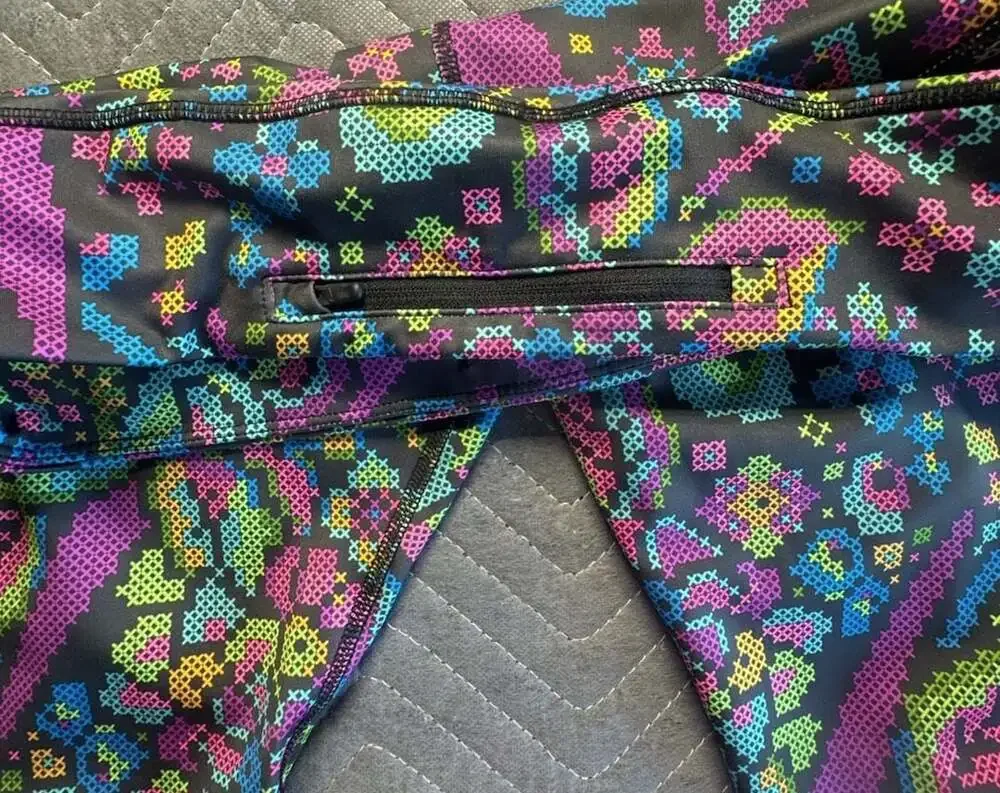 Nike Multicolor Floral Pixel Print Leggings - Pink, Green, Blue, Yellow